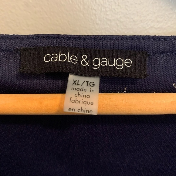 Cable & Gauge Blue & White Cowl Neck Sleeveless Top XL - Picture 3 of 5